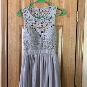 Open back floor length dress